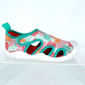 Robeez Toddler Girls Size 8 Kids Teal Coral Starfish Water Shoes Sandals